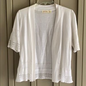 Faded Glory White Open Front Cardigan size Small